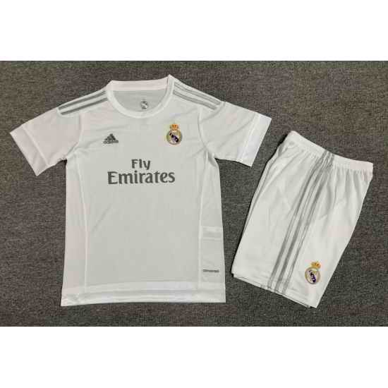 Youth Retro Soccer Jerseys Real Madrid CF All White